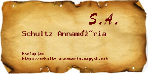 Schultz Annamária névjegykártya